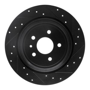 Ford Escape Brake Rotor (1) - Rear Right - R1 Concepts - Drilled & Slotted - Black - `13-`20